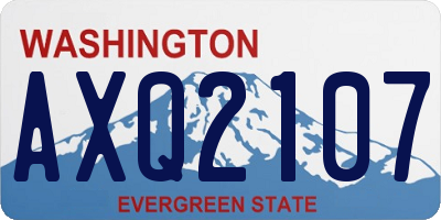 WA license plate AXQ2107