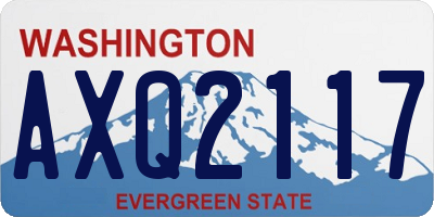 WA license plate AXQ2117