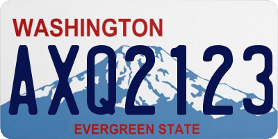 WA license plate AXQ2123