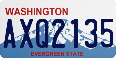 WA license plate AXQ2135