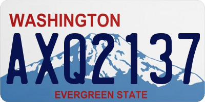 WA license plate AXQ2137