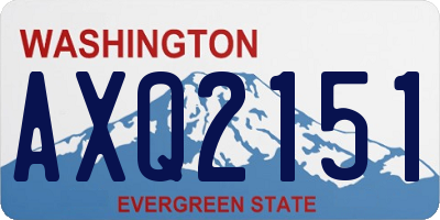 WA license plate AXQ2151