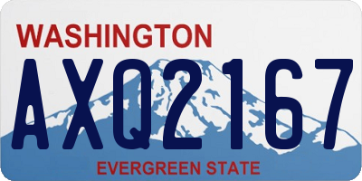 WA license plate AXQ2167