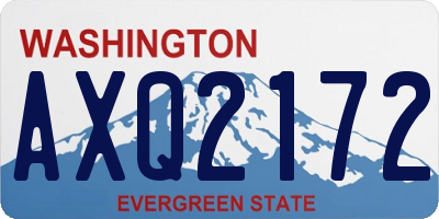 WA license plate AXQ2172