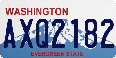 WA license plate AXQ2182