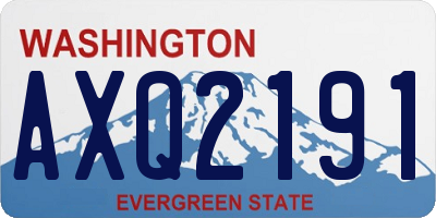 WA license plate AXQ2191
