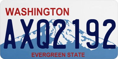 WA license plate AXQ2192