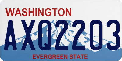 WA license plate AXQ2203