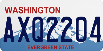 WA license plate AXQ2204