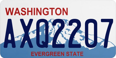 WA license plate AXQ2207