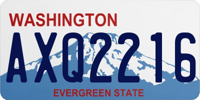 WA license plate AXQ2216