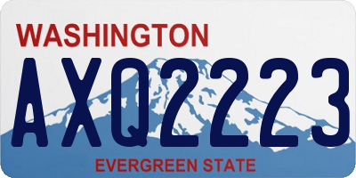 WA license plate AXQ2223