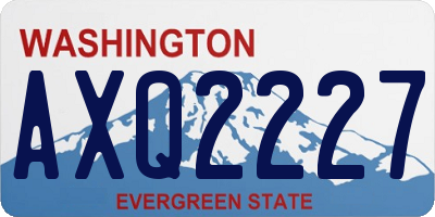 WA license plate AXQ2227