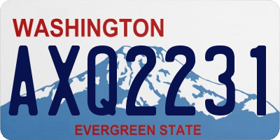 WA license plate AXQ2231
