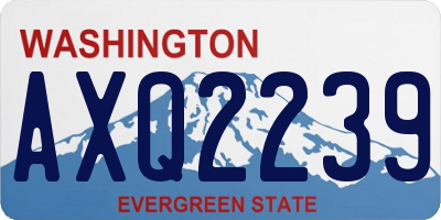 WA license plate AXQ2239