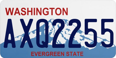 WA license plate AXQ2255