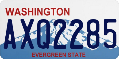 WA license plate AXQ2285