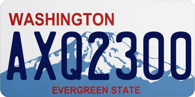 WA license plate AXQ2300