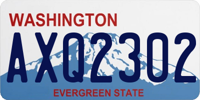WA license plate AXQ2302