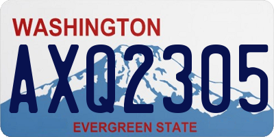 WA license plate AXQ2305