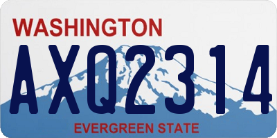 WA license plate AXQ2314