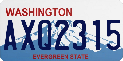WA license plate AXQ2315