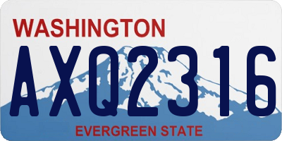 WA license plate AXQ2316
