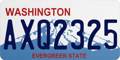 WA license plate AXQ2325