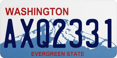 WA license plate AXQ2331