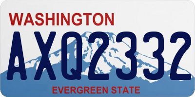 WA license plate AXQ2332
