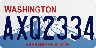 WA license plate AXQ2334