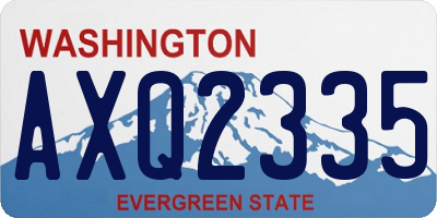 WA license plate AXQ2335
