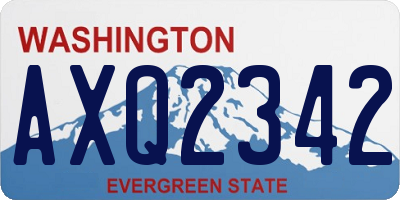 WA license plate AXQ2342