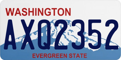 WA license plate AXQ2352