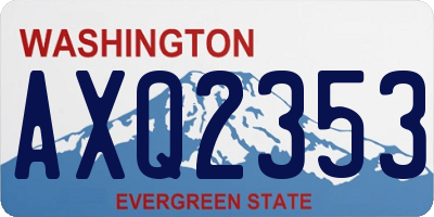 WA license plate AXQ2353