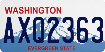 WA license plate AXQ2363