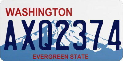 WA license plate AXQ2374