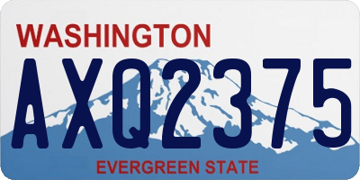 WA license plate AXQ2375