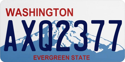 WA license plate AXQ2377