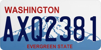 WA license plate AXQ2381