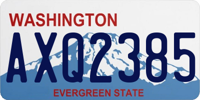 WA license plate AXQ2385