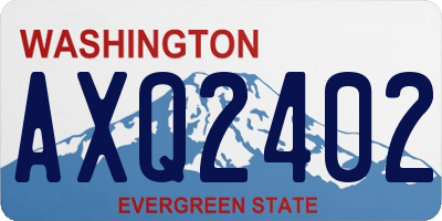 WA license plate AXQ2402