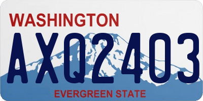 WA license plate AXQ2403