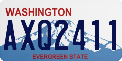 WA license plate AXQ2411