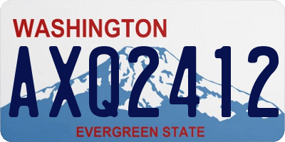 WA license plate AXQ2412