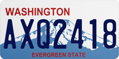 WA license plate AXQ2418