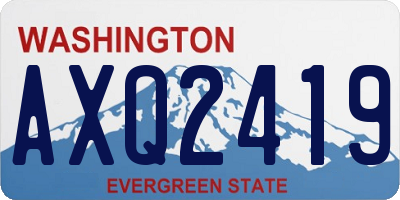 WA license plate AXQ2419