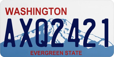 WA license plate AXQ2421