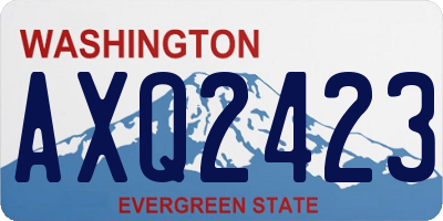 WA license plate AXQ2423
