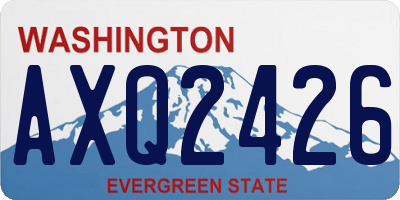 WA license plate AXQ2426